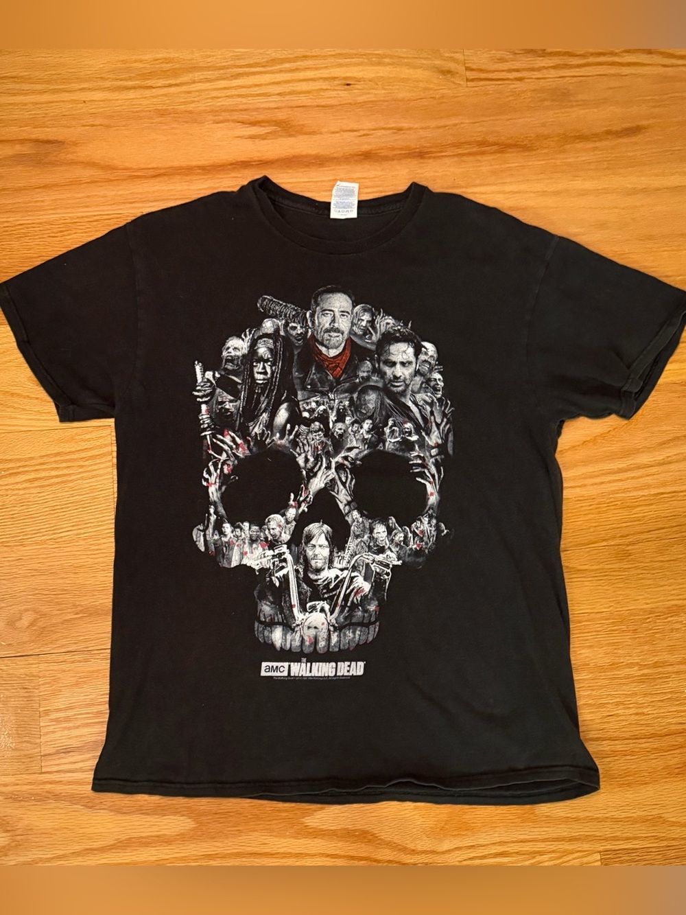 Delta The Walking Dead Skull Montage T-Shirt Size L Black AMC